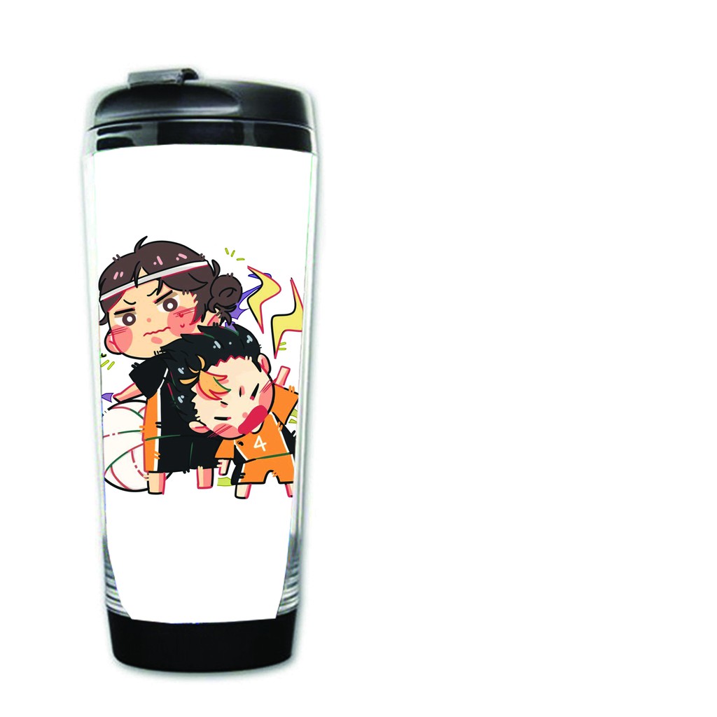 Bình nhựa đựng nước in hình HAIKYUU!! VUA BÓNG CHUYỀN ver COUPLE anime chibi tiện lợi độc đáo