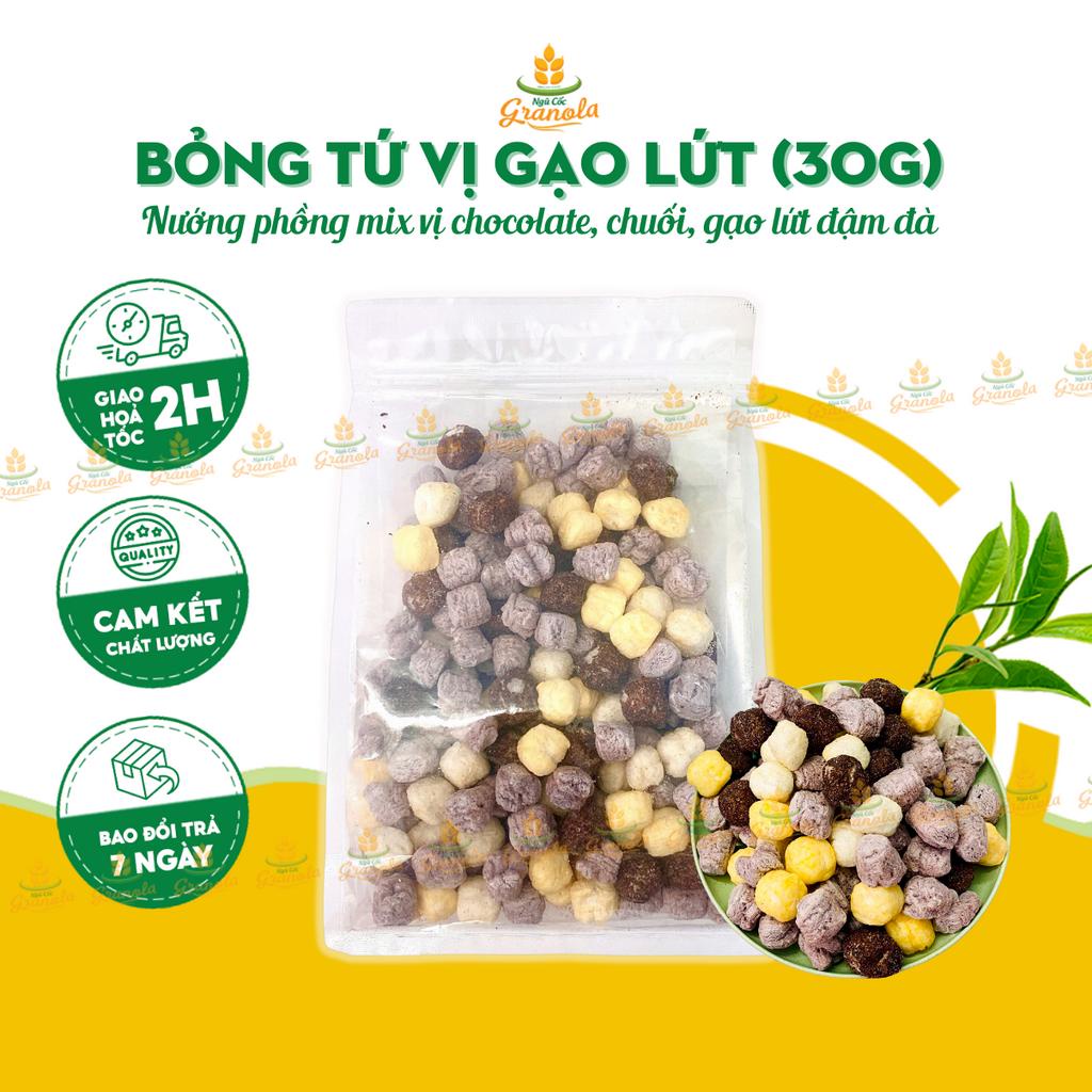 Bỏng Tứ Vị Gạo Lứt Nướng Phồng Ngon Giòn Mix Sữa Chua Ngũ Cốc Ăn Kiêng Eatclean Gói 30G (Ngũ Cốc Granola)