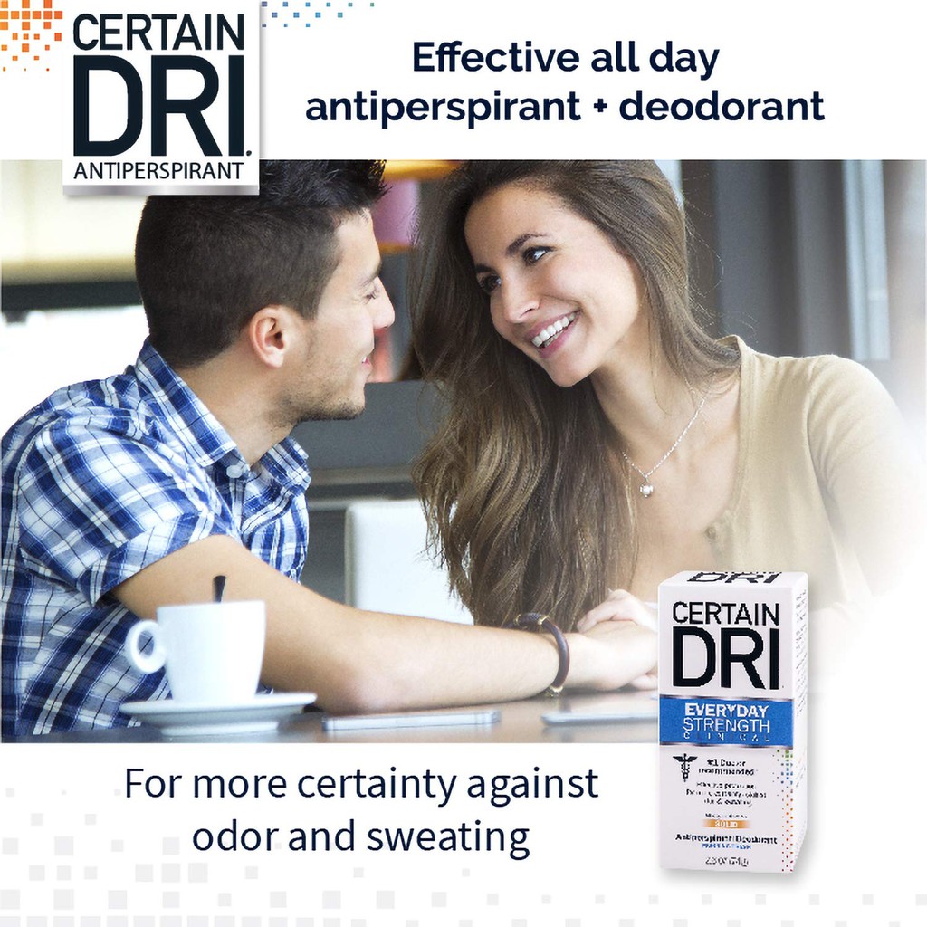 Lăn khử mùi unisex Certain Dri Everyday Strength Clinical Antiperspirant Deodorant 74g (Mỹ)