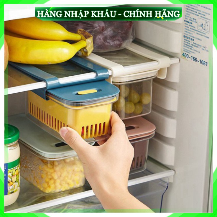 [Hàng Chuẩn Loại 1] Set rổ nhựa kiêm khay tủ lạnh 2 lớp đựng rau củ quả thực phẩm bằng nhựa PP cao cấp