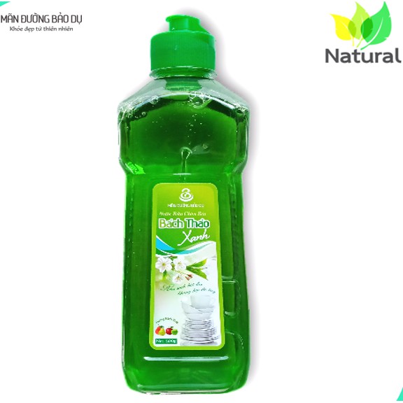 Nước rửa chén Bách Thảo Xanh hương trà xanh chiết xuất thiên nhiên không hại da tay - Chai 500g