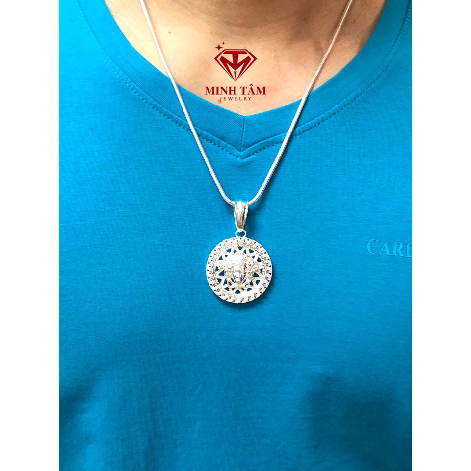 Mặt dây chuyền Versac bạc ta cho nam, Bộ dây chuyền bạc nam mặt Versac chất liệu bạc ta-Minh Tâm Jewelry