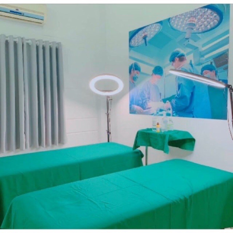 Ga trải giường spa phẫu thuật, y tế chất liệu kaki dày đẹp kt 150x200