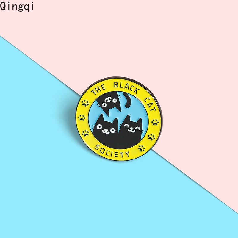 Ghim cài áo Miss Zoe hình chú mèo đen hoạt hình vui nhộn ngộ nghĩnh đáng yêu