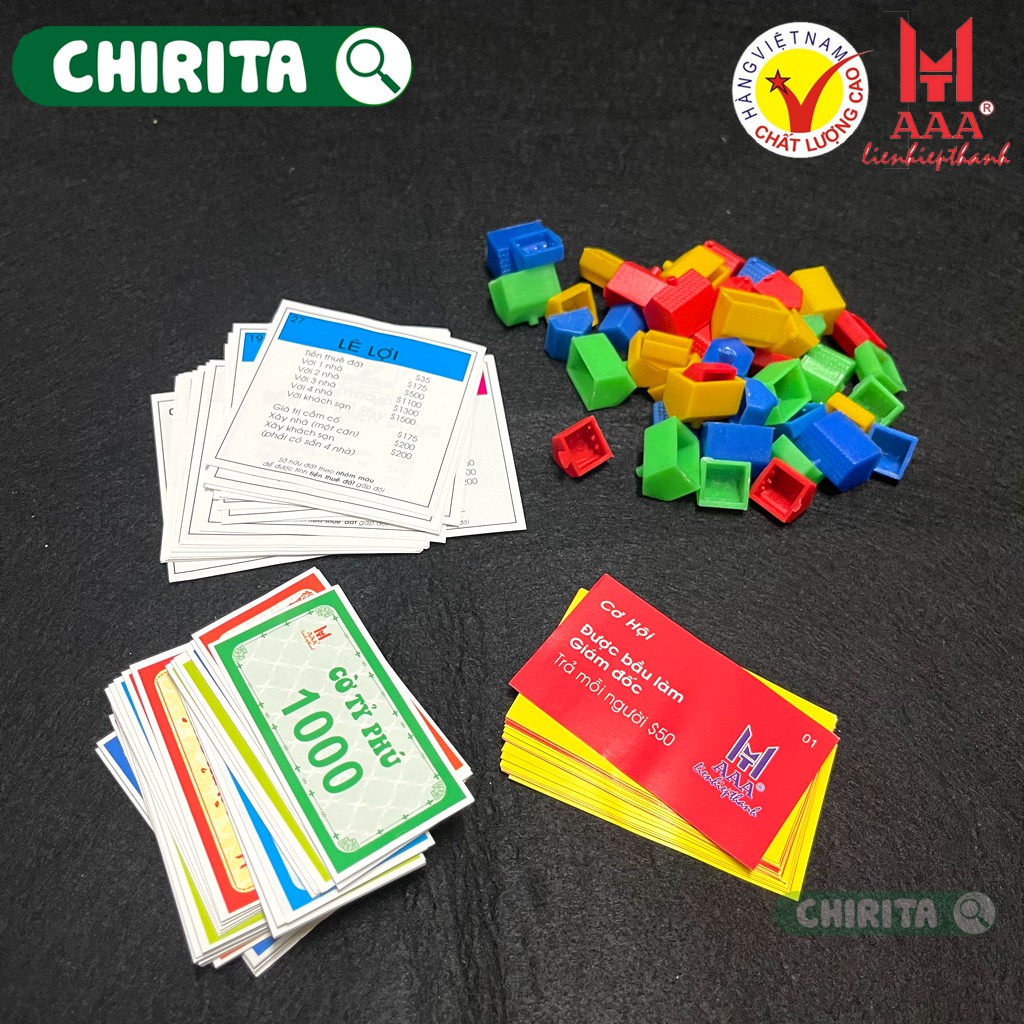 Cờ Tỷ Phú + Cờ Cá Ngựa Liên Hiệp Thành A+ CAO CẤP - Bàn Cờ Bằng Giấy, Boardgame, Cờ Tỷ Phú Cờ Đua Ngựa CHIRITA