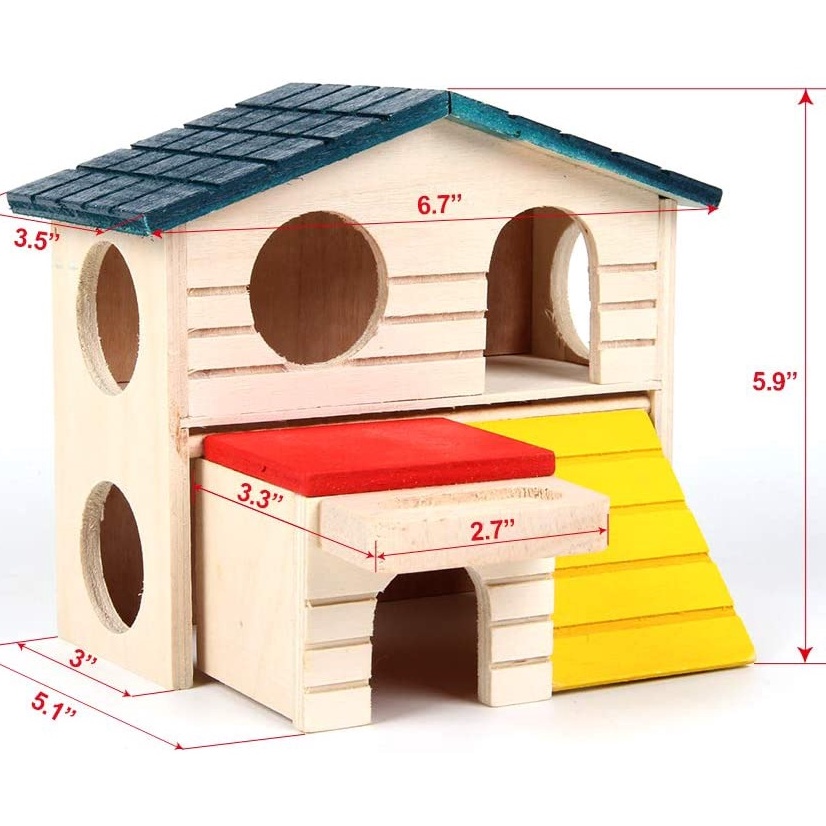 Nhà ngủ gỗ 2 tầng cho Hamster