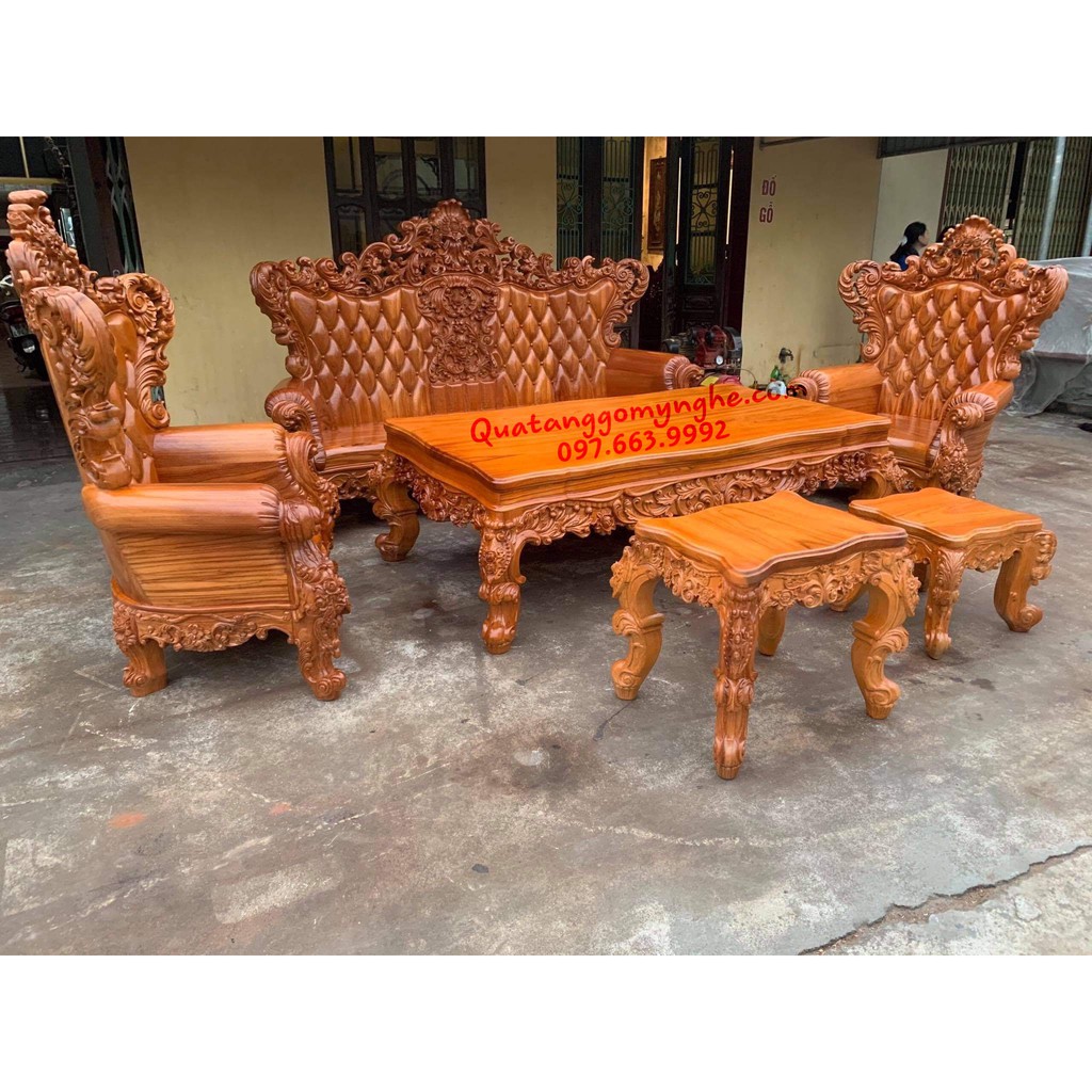 Bộ bàn ghế gỗ hoàng gia đẹp BG01