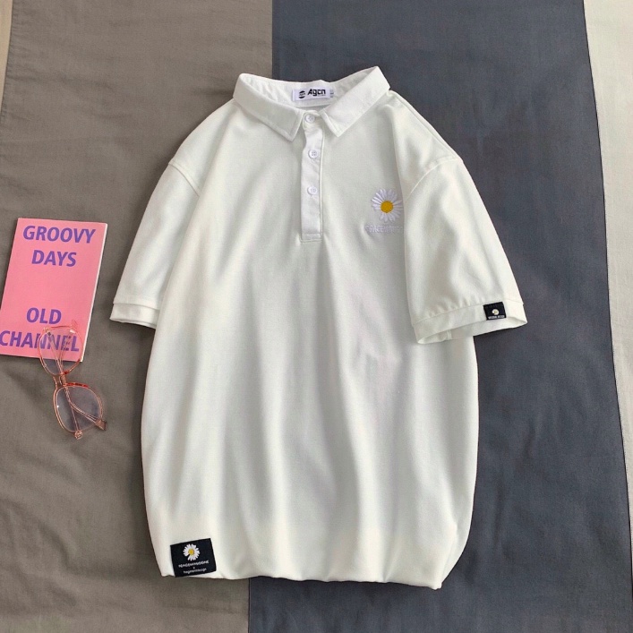 Áo Phông POLO Nữ Có Cổ Form Rộng In Hình Hoa Cúc Siêu Dễ Thương Tay Lỡ Chất Thun Cotton Mềm Mát TTQ0020