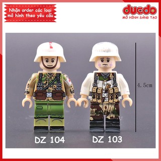 Minifigures chiến binh Army trong chiến tranh thế giới - Đồ chơi Lắp ghép Xếp hình Mô hình Mini WW2 DZ 103 104