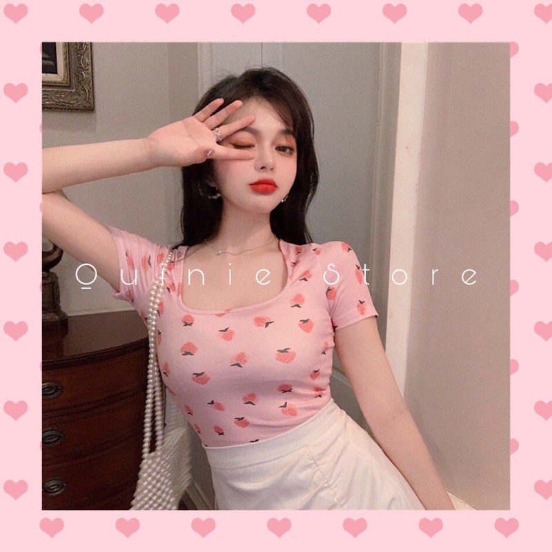 [HÀNG SẴN_CÓ ẢNH THẬT] phông dâu tây, áo croptop ulzzang | BigBuy360 - bigbuy360.vn