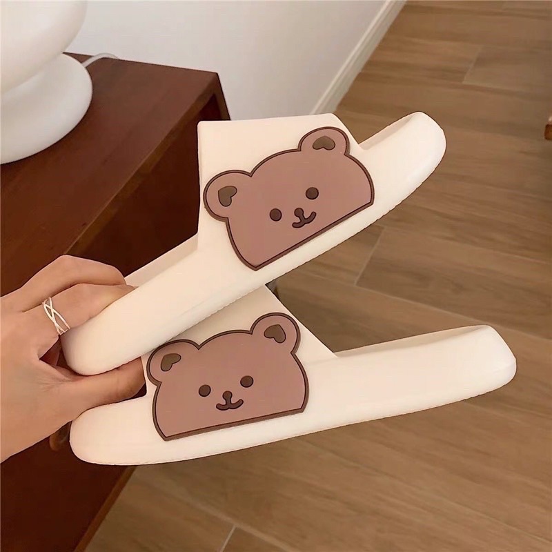 (tiemgiaydep){LOẠI 1}Dép bánh mì,dép quai ngang nam nữ hình gấu mẫu mới Hót Trend