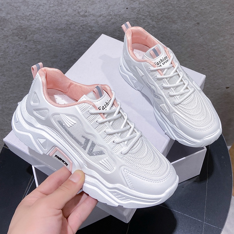 Giày Thể Thao Nữ Độn Đế 4,5cm Sneaker Tăng Chiều Cao 2 Vạch Cao Cấp NIGT03