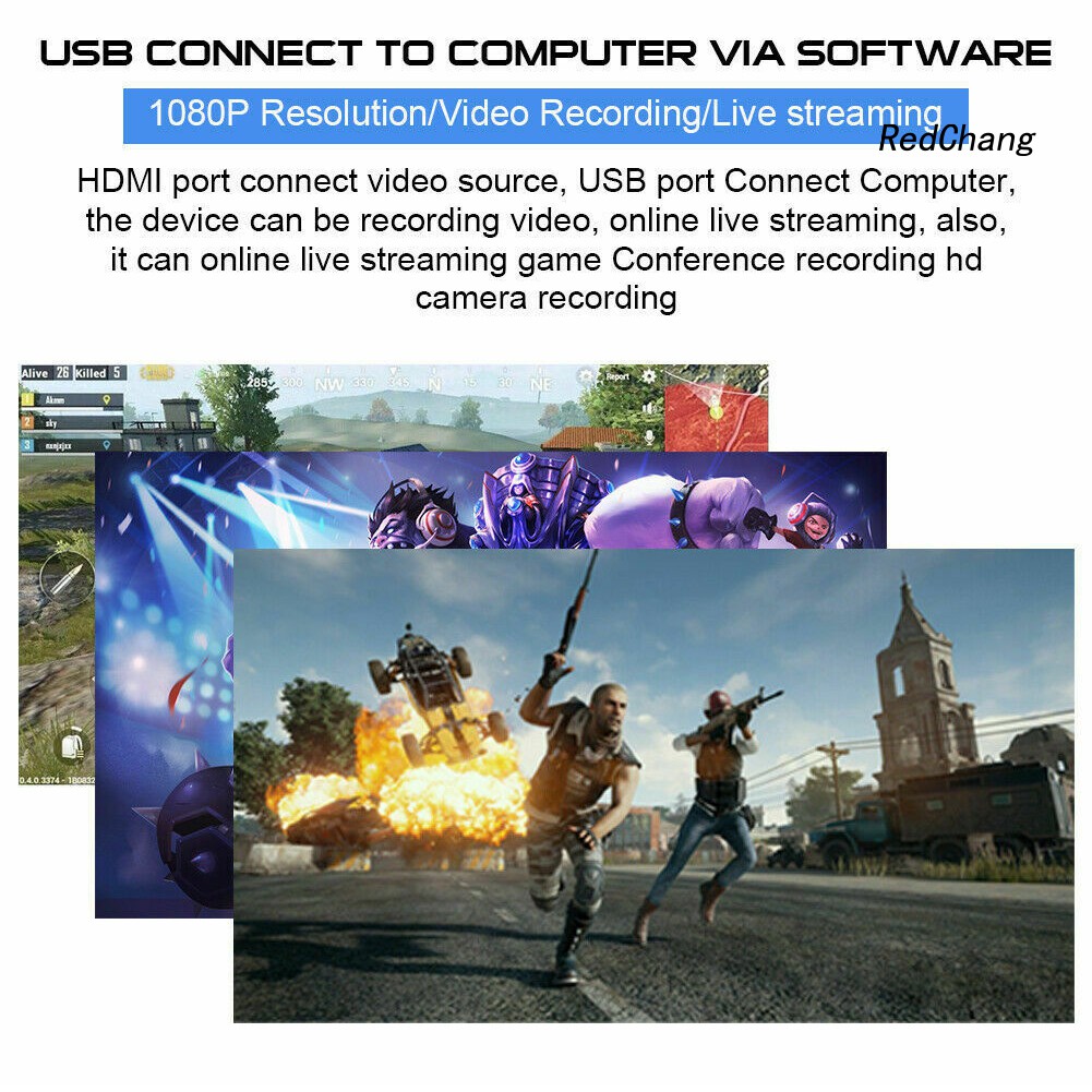-SPQ- 1080P 30Hz HDMI Video Capture Audio Card Game Home Office Recorder with Loop