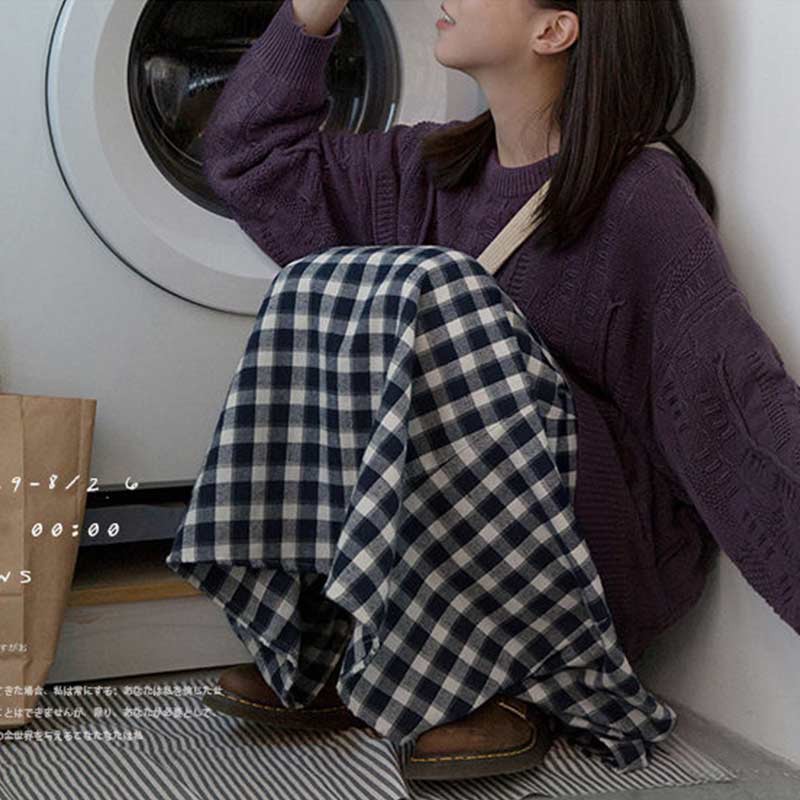 Chân Váy Dài Họa Tiết Kẻ Ô Vuông Chất Vải Thô Dáng Suông Ulzzang CV21 | BigBuy360 - bigbuy360.vn