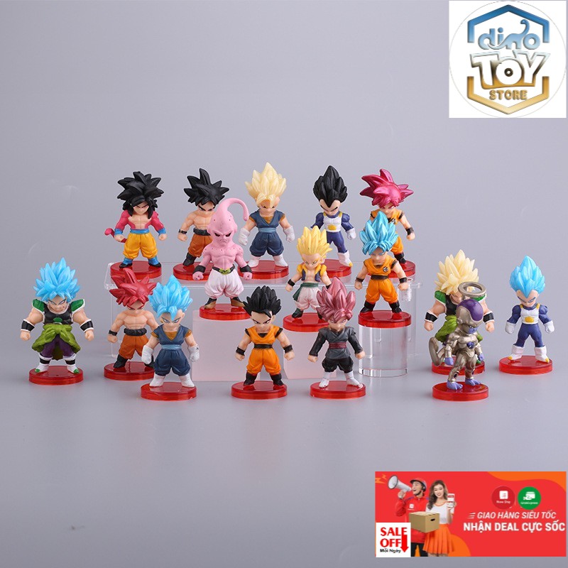 Lẻ Mô hình nhân vật 7 viên ngọc rồng Dragon Ball Songoku Son Goku chibi dễ thuong 6cm Combo 16