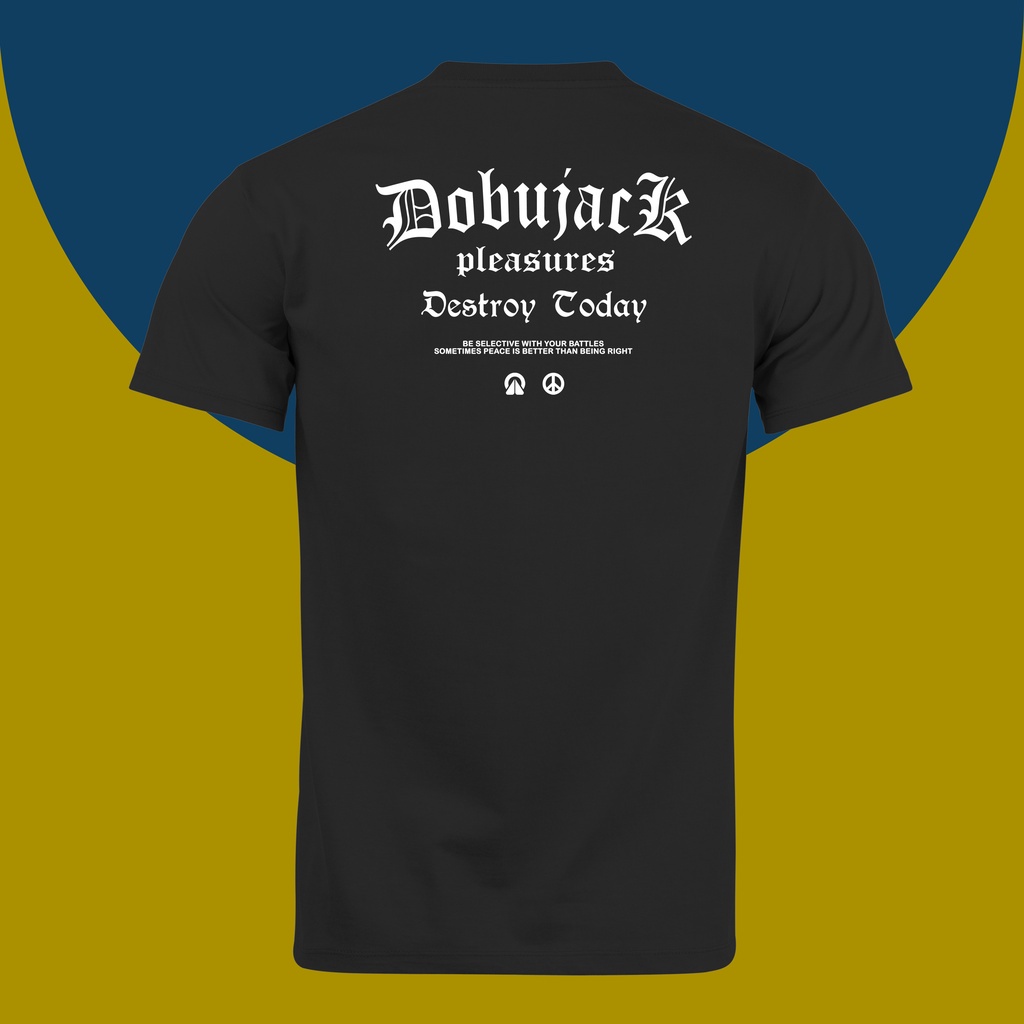 Áo thun trắng đen in chữ Destroy DISTRO (BLACK) - BLACK White NAVY Premium WS_001
