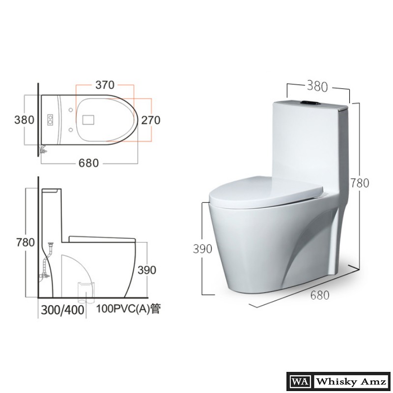 Bồn cầu liền khối kb R13A - bệt liền khối công nghệ men nano bảo hành 12 năm bề mặt men .