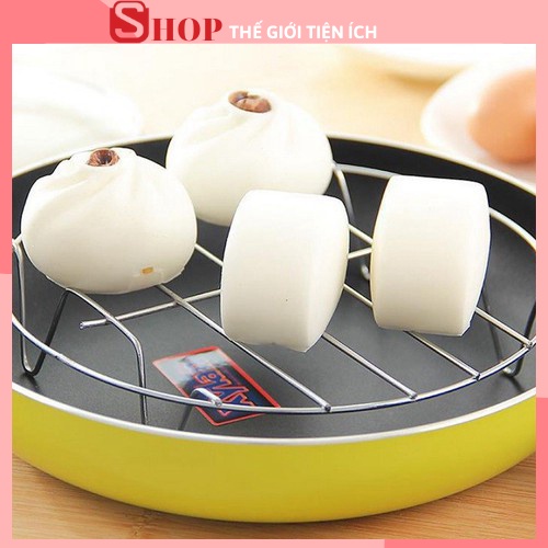 Khay / Xửng / Vỉ HẤP INOX KIỂU 2 Đa Năng 4 Chân Hấp Bánh, Bánh Bao, Đồ Ăn - Dụng Cụ Nhà Bếp vrg1331