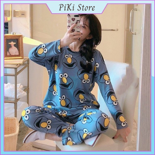 Bộ Đồ Ngủ Nữ Pijama Dài Tay Cổ Tròn Mặc Nhà | BigBuy360 - bigbuy360.vn
