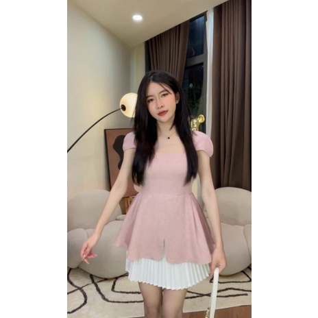 Set áo + chân váy xếp ly