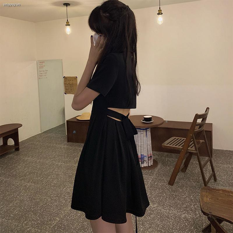Đầm Cổ Polo Tay Ngắn Màu Đen Xếp Ly Thời Trang Mùa Hè Dành Cho Nữ 2021 15 Ngày | BigBuy360 - bigbuy360.vn