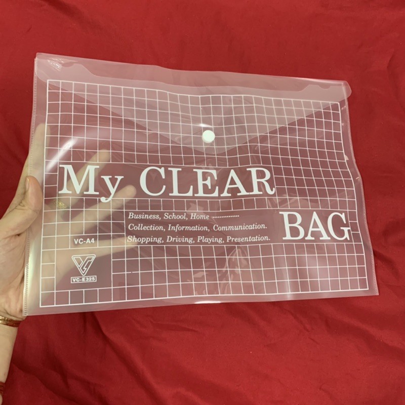 [Hàng đẹp] Bìa nút A4 My Clear đựng hồ sơ giấy tờ hình thật