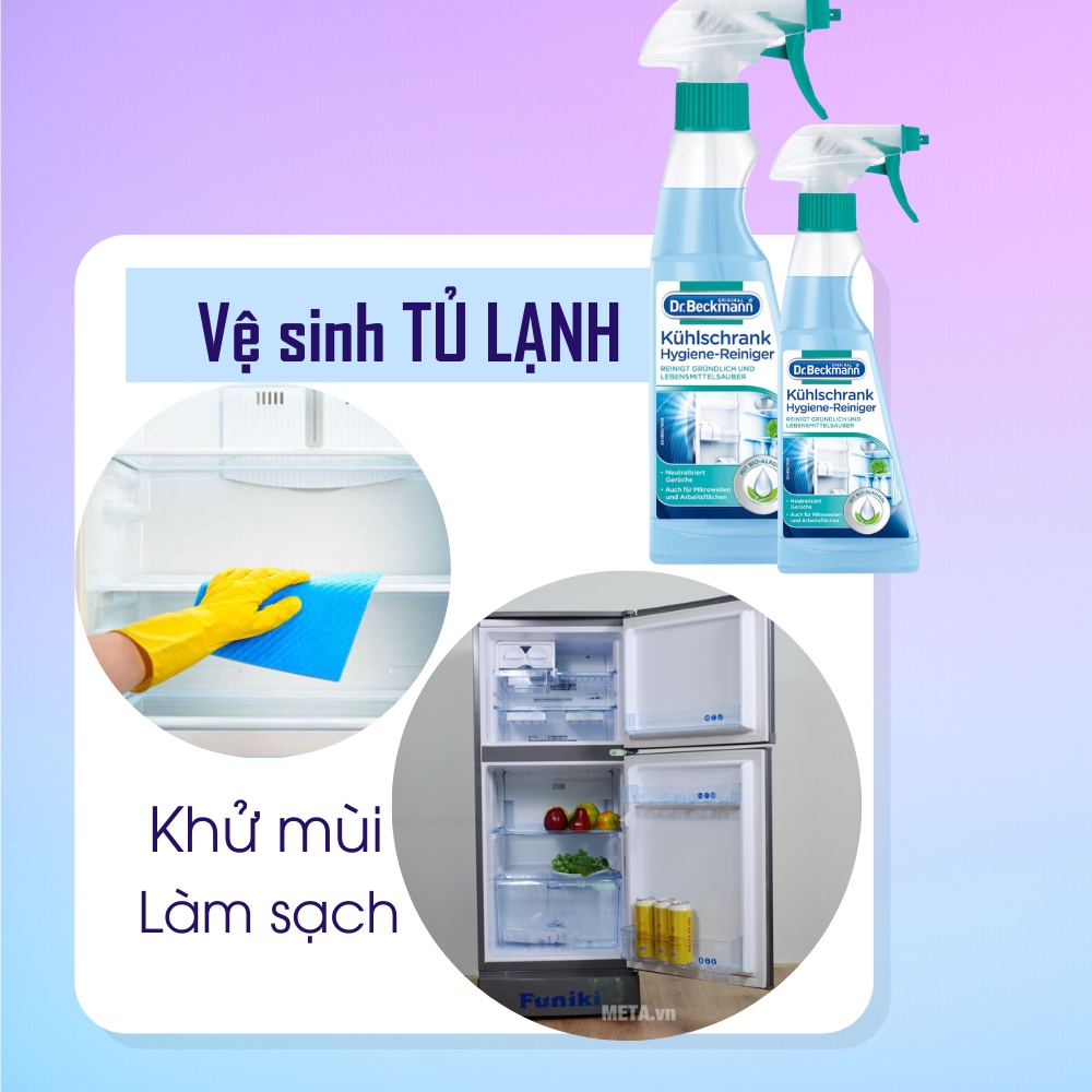 Xịt vệ sinh tủ lạnh DR BECKMANN 250ml, chai xịt vệ sinh tủ lạnh Nhập Đức