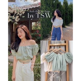 Áo trễ vai nữ croptop thô thắt eo - The Sweater Weather