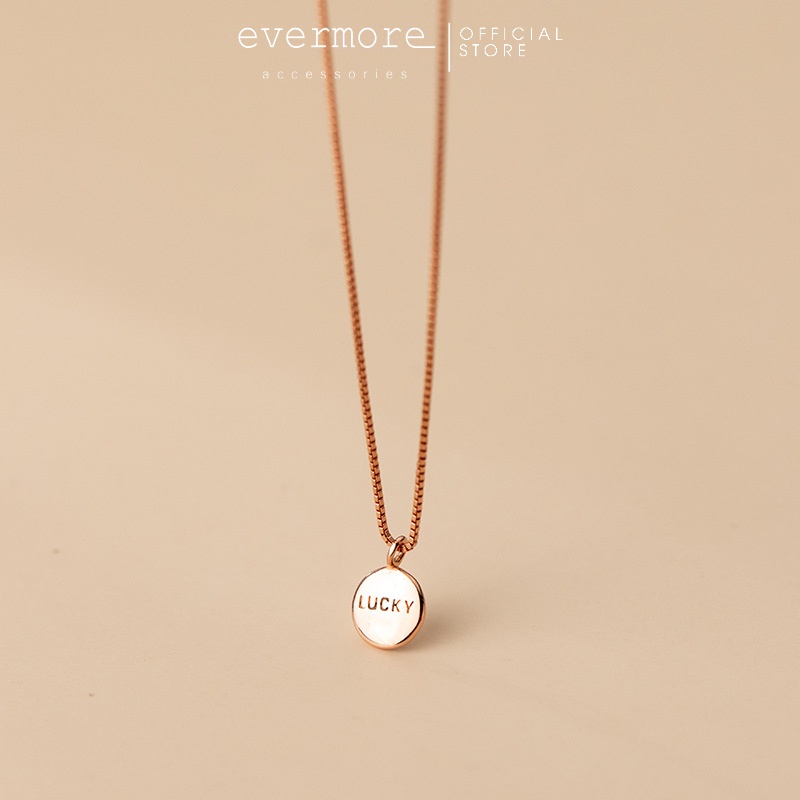 Dây chuyền bạc EVERMORE, vòng cổ bạc Lucky thanh lịch, minimalism - D025