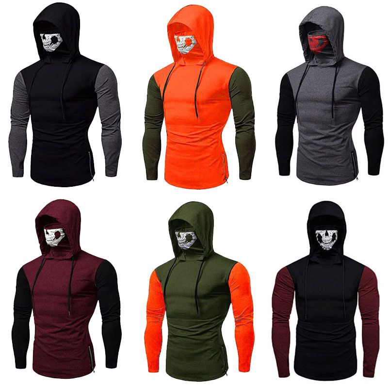 Áo Khoác Hoodie Tay Dài Có Mũ Trùm Đầu Và Khẩu Trang Che Mặt Cho Nam