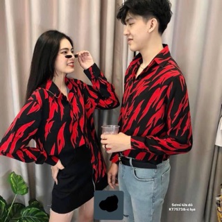 Áo sơmi vảy sơn đỏ ( KT)