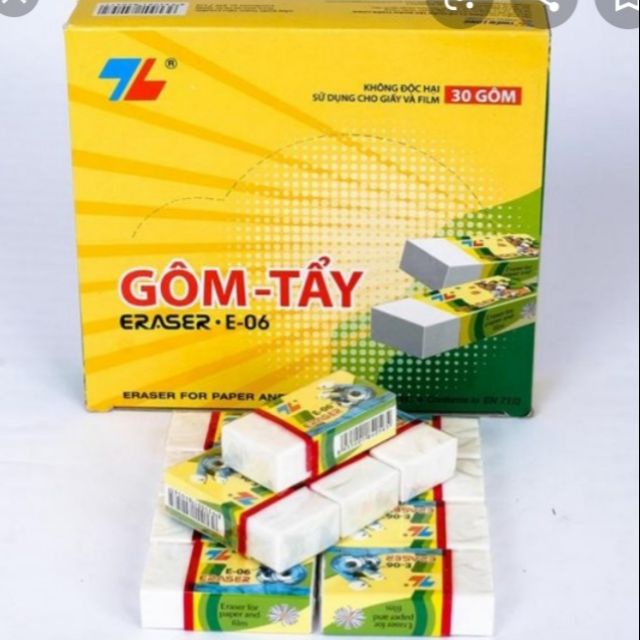 Gôm Tẩy Thiên Long E06 ( 1 Hộp 30 Cục)