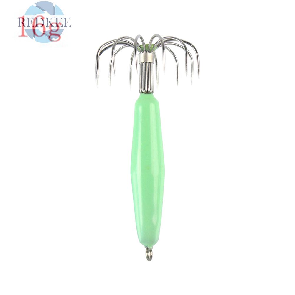 Mồi Câu Cá Giả Hình Mực Dạ Quang 12 Móng