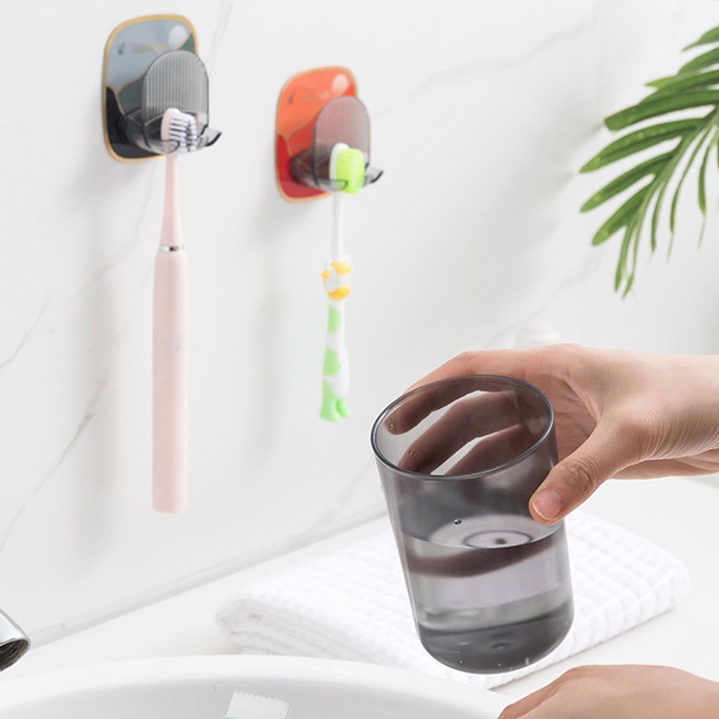 Mới Giá Đỡ Bàn Chải Đánh Răng 2 Móc Dán Tường Tự Dính Không Để Lại Dấu Vết Đa Năng Cho Phòng Tắm