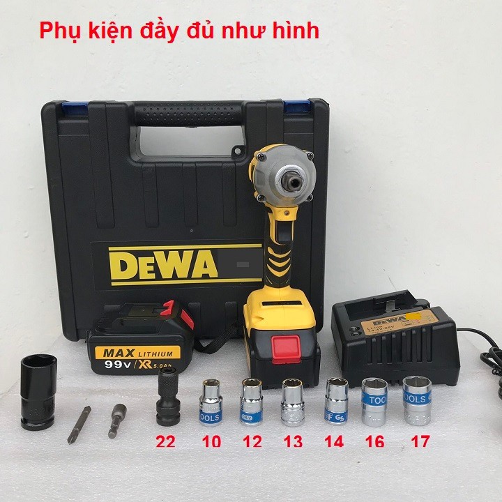 máy siết buiong dewa-99v-tặng kèm 10 món