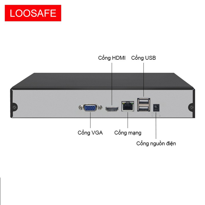Đầu ghi 16 kênh định dạng LOOSAFE ĐẦU GHI CAMERA, NVR, Đầu ghi hình H.265X . Có thể kết nối với máy ảnh | BigBuy360 - bigbuy360.vn
