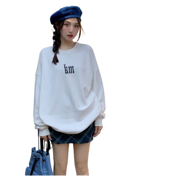 Áo Len Nữ Dài Tay Mới Mùa Thu Phong Cách Hàn Quốc Thời Trang Cổ Tròn Đơn Giản