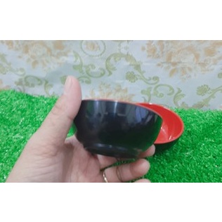 Chén chấm đựng gia vị tròn nhựa MELAMINE  đỏ đen 2 lớp hàng công ty bảo hành 6 tháng