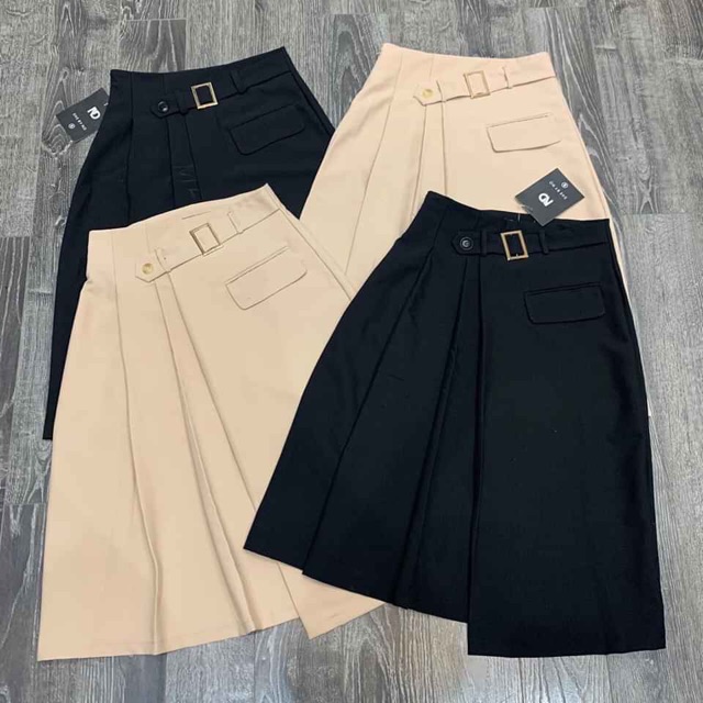 Chân váy xoè dài đai chéo xếp ly QC cực sang | BigBuy360 - bigbuy360.vn