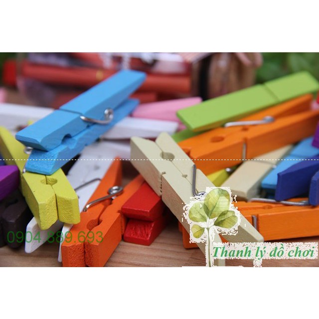 Kẹp gỗ nhiều màu (Set 10 cái)
