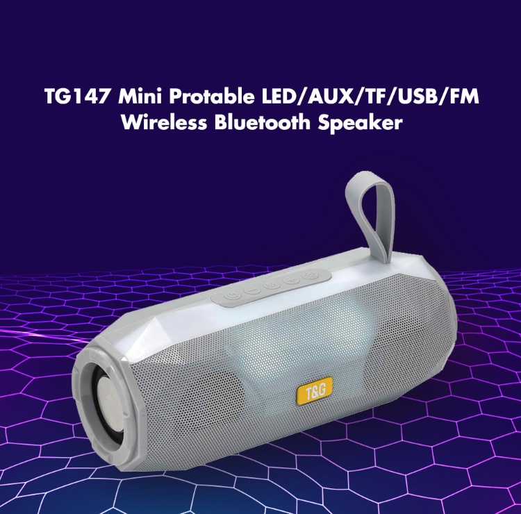 Loa Bluetooth Mini Tg-147 Có Đèn Led / Aux / Tf / Usb / Fm Cho Máy Tính Bảng Pc