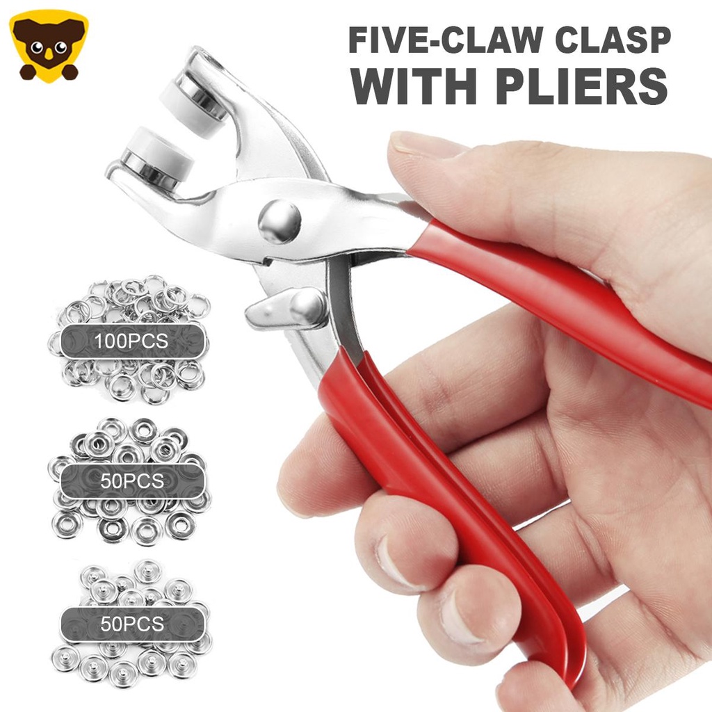 Bộ 50 Đinh Tán 9.5mm Kèm Kìm Bấm Nút Kim Loại Shopcyc1288