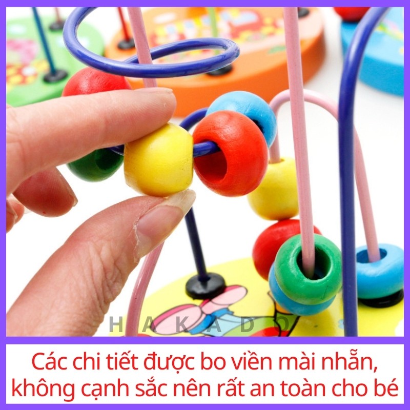 Đồ chơi luồn hạt bằng gỗ cho bé