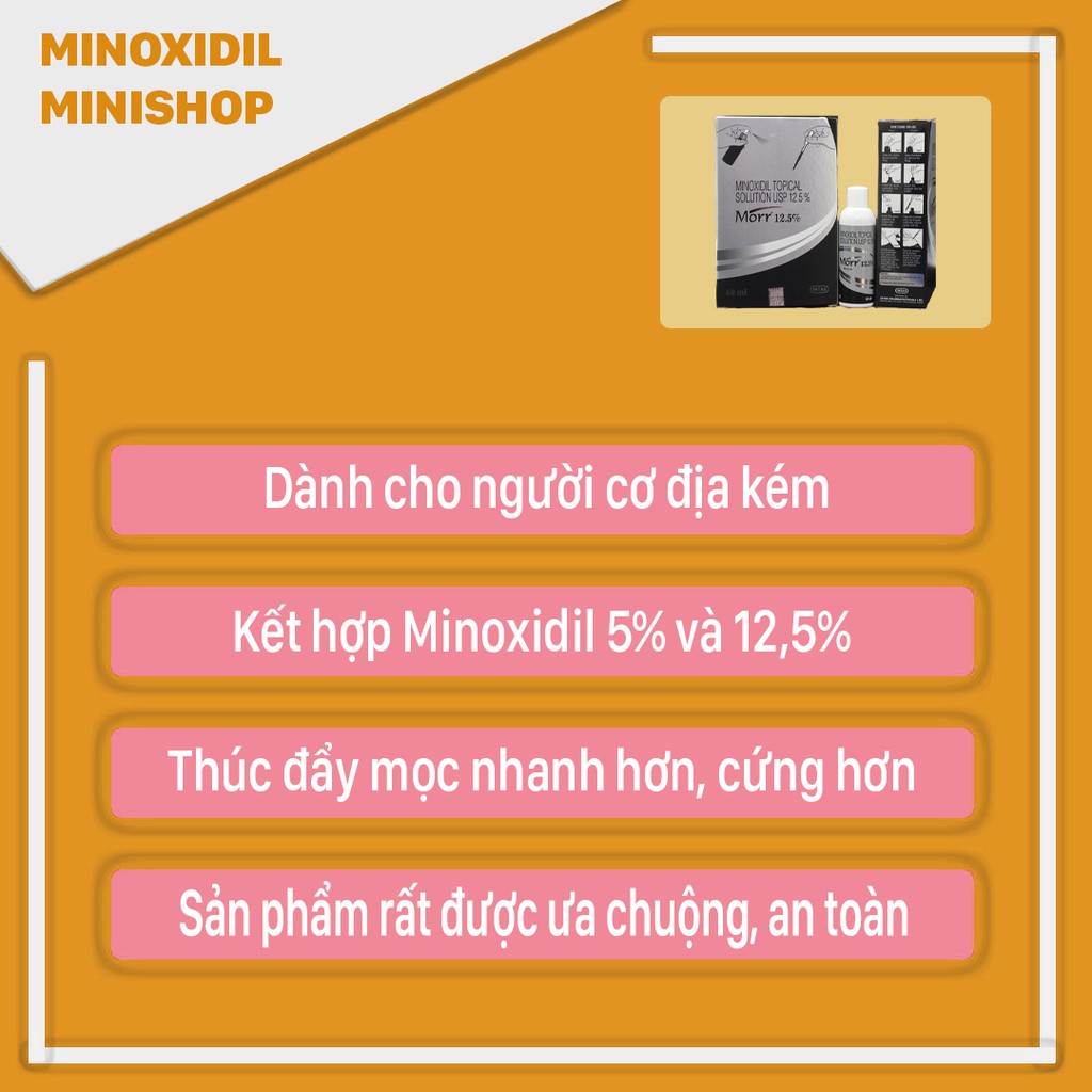 Minoxidil mọc râu tóc morr 12.5% lỏng