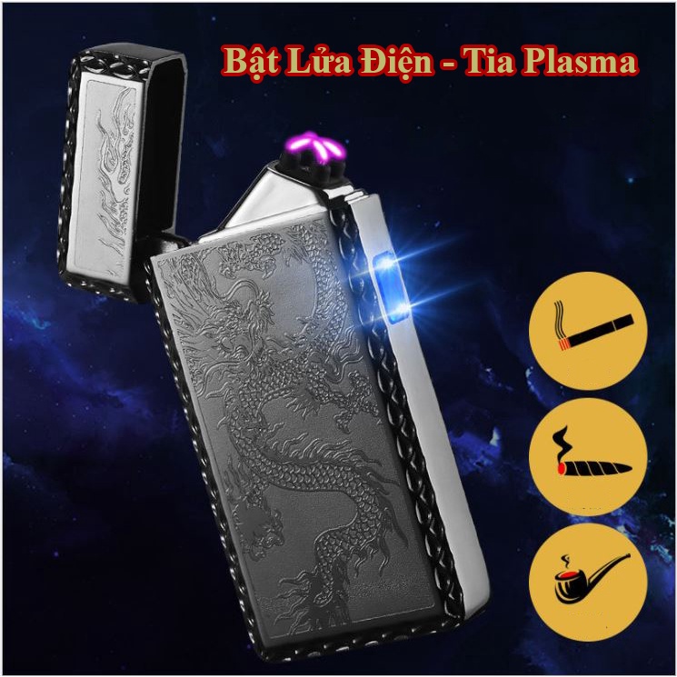 Bật-Lửaa- Điện Sạc Usb cao cấp màu vàng và màu đen 187 & 188 fullbox