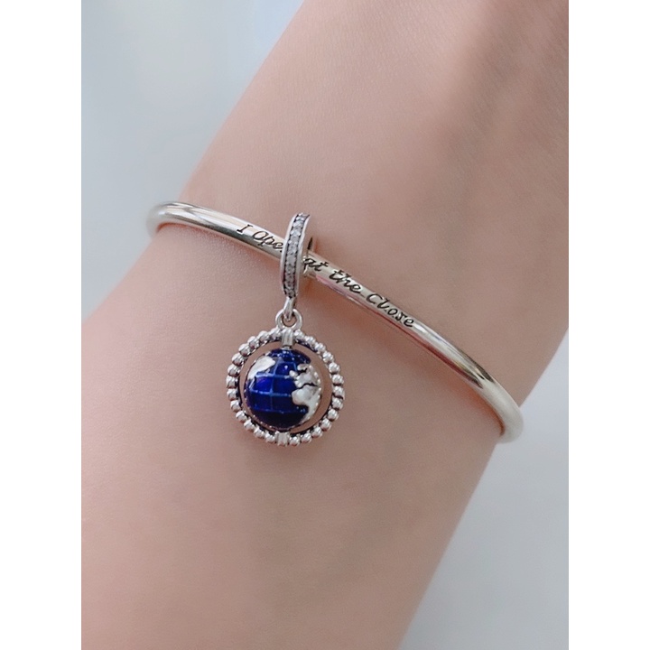 Hạt mặt dây chuyền đeo tay Spinning the earth Charm for DIY Jewelry