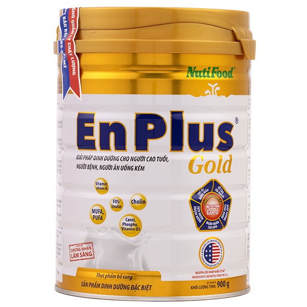 Sữa Nuti Enplus Gold 900g (dinh dưỡng cho người già, người ăn uống kém, người bệnh cần phục hồi...)