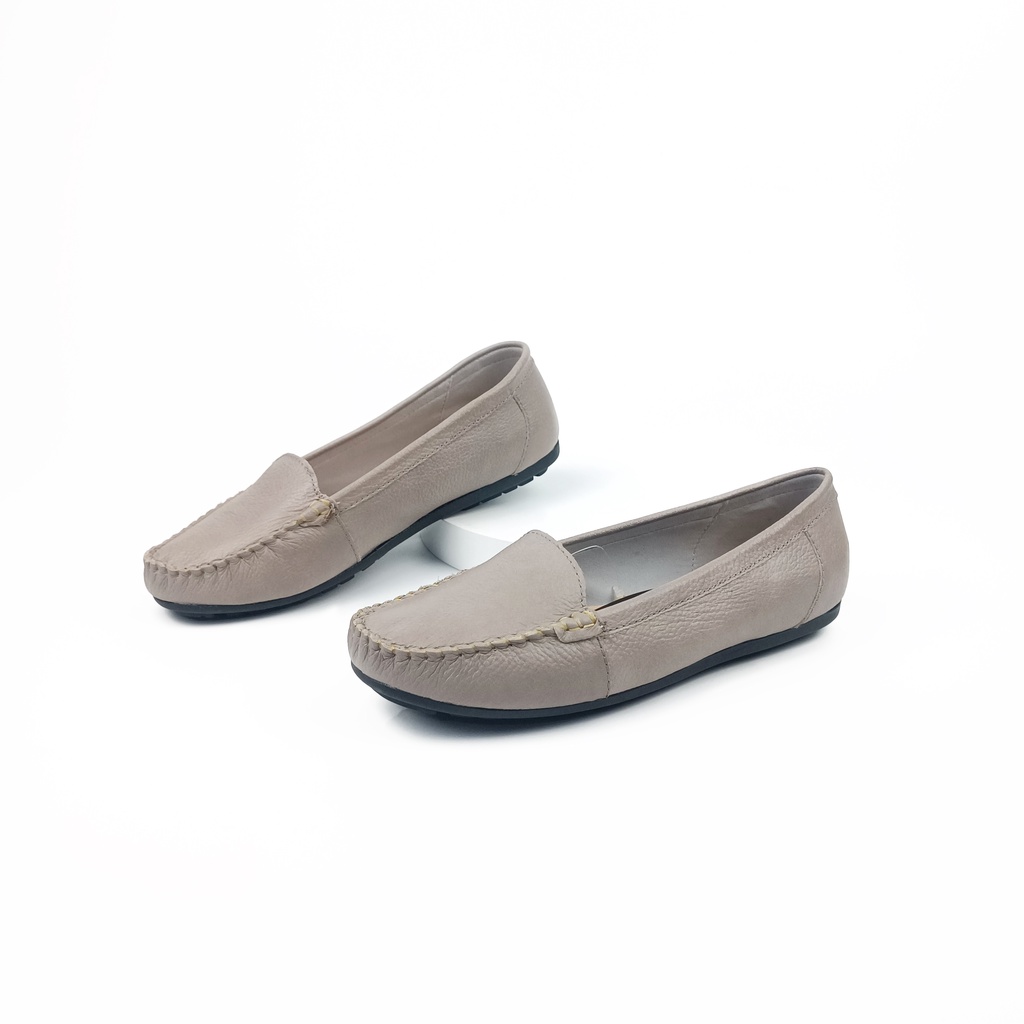 Giày mọi nữ da bò thật đế cao su siêu êm giày lười MOXYCA HADU M061