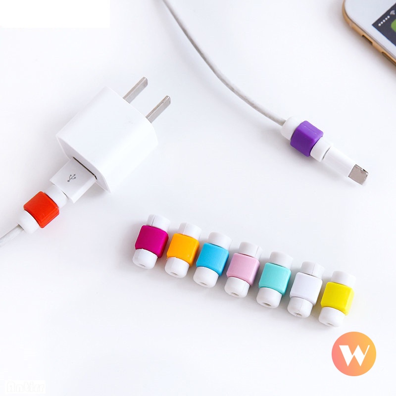 1 Phụ Kiện Bảo Vệ Dây Cáp Sạc USB Màu Sắc Ngọt Ngào Cho iPhone Android