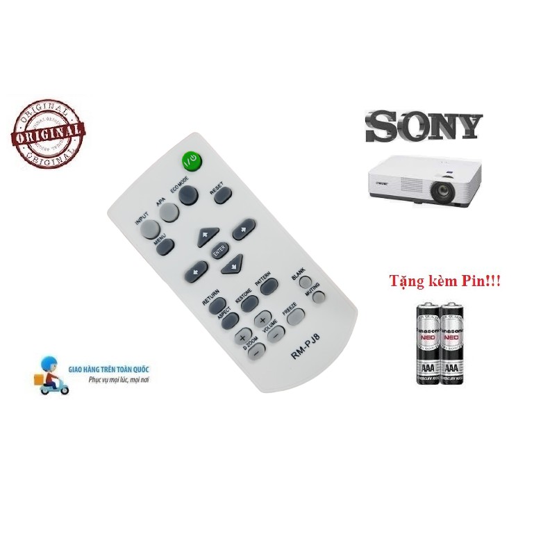 Remote Điều khiển máy chiếu Sony RM-PJ8- Hàng chính hãng mới 100% Tặng kèm Pin